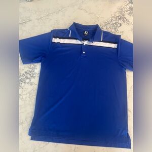 Footjoy Polo FJ Mens Large Blue Short Sleeve Golf Shirt EUC